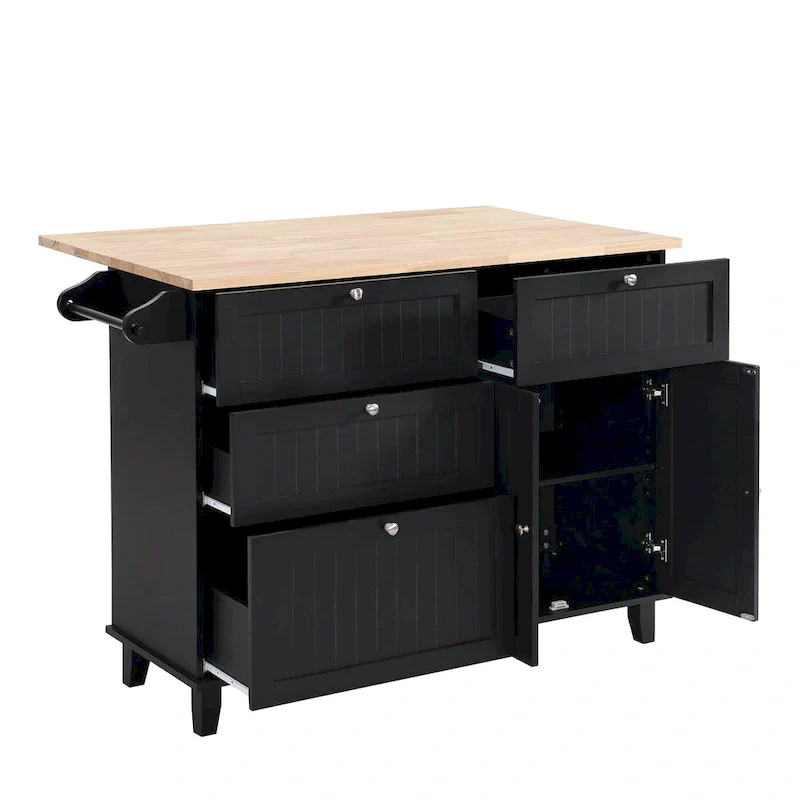 Kitchen Island Set with Drop Leaf and 2 Seatings