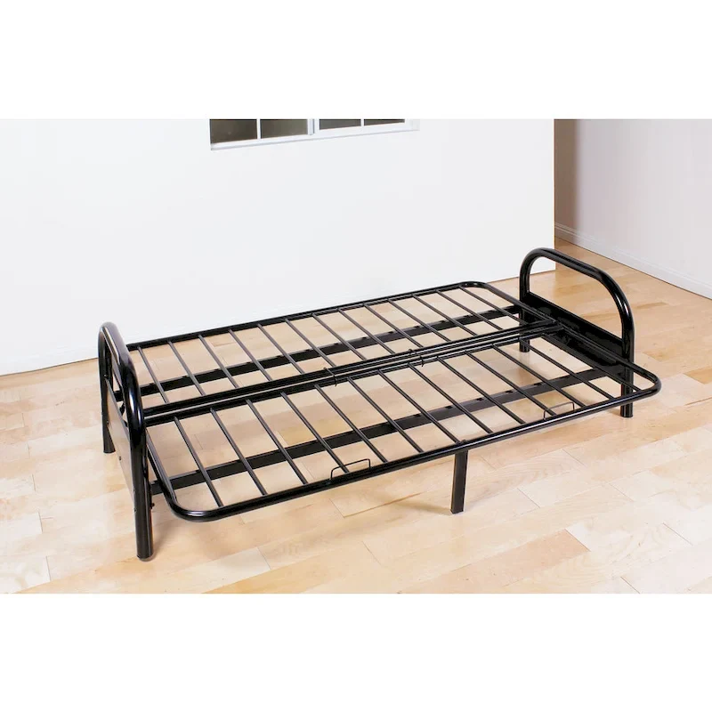 Adjustable Metal Futon Frame – Black, Full Size, Seats 2 / Sleeps 1