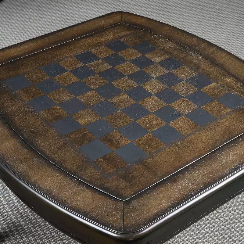 Dark Walnut Square Reversible Chess End Table – 2 Players
