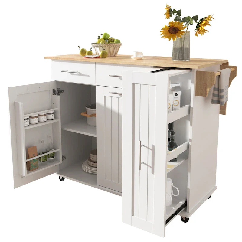 Kitchen Island With Drop Leaf(no include stool)