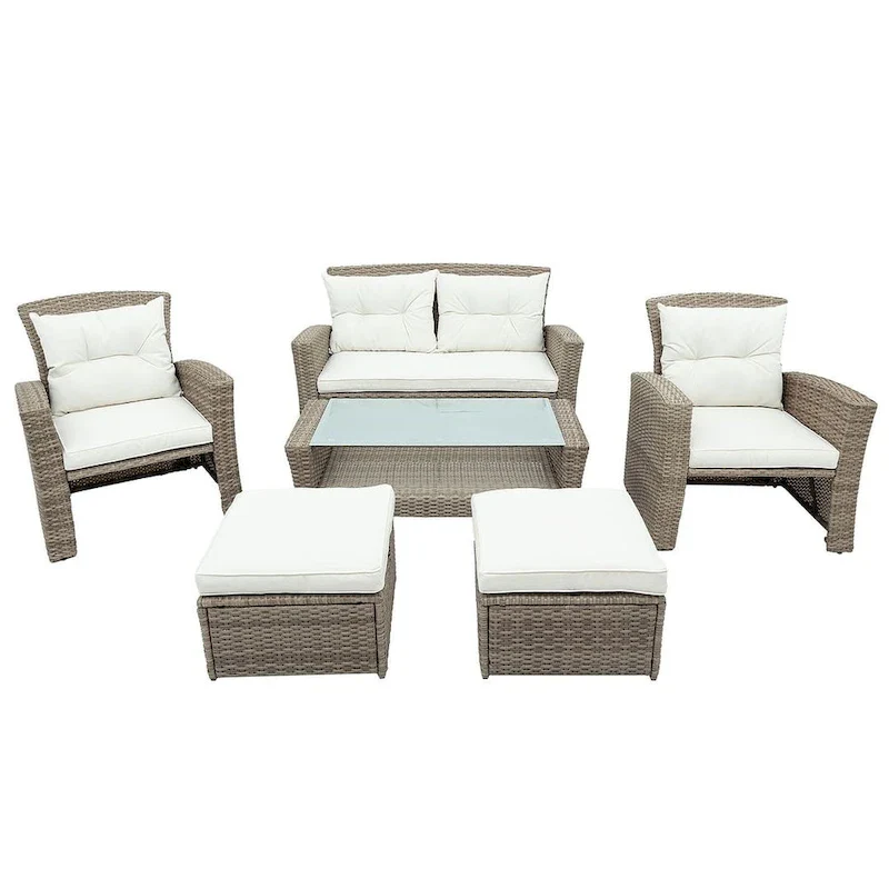 4-piece Patio Furniture Wicker Outdoor High-back Seating Set