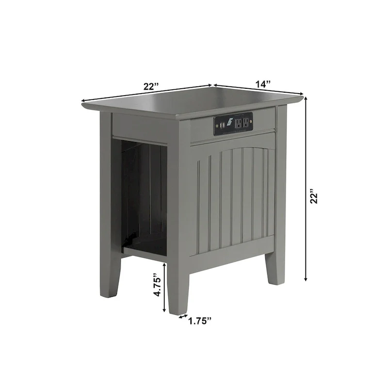 Nantucket Chair Side Table with Built-in Charger