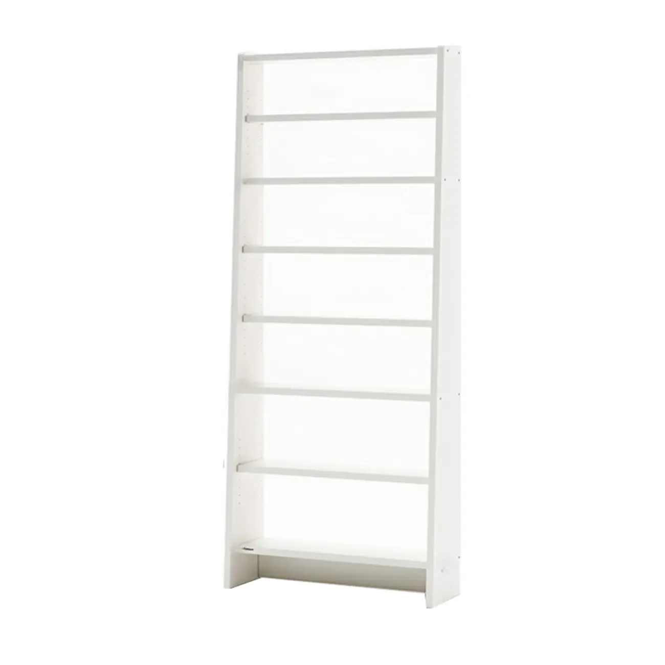 Tall Modern White Wooden Open Vertical Bookcase