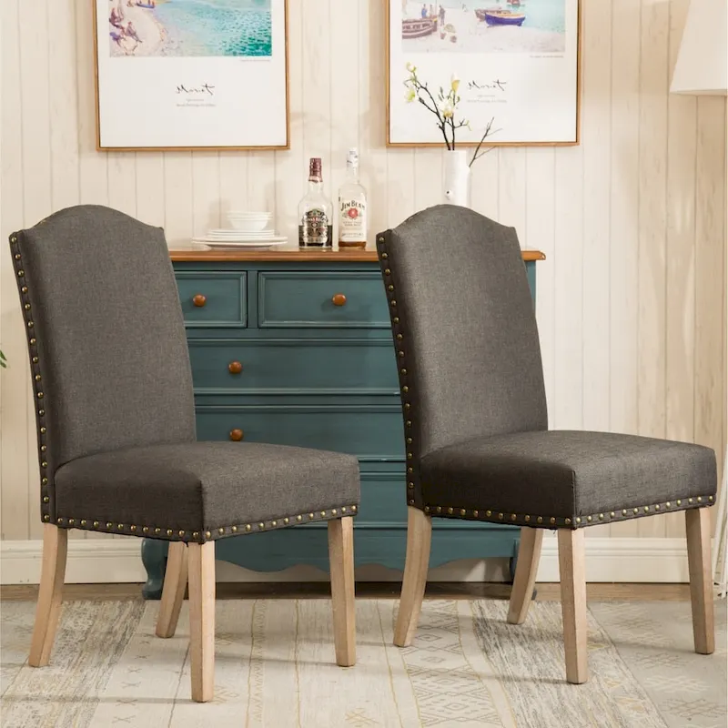 Roundhill Furniture Mod Urban Solid Wood Upholstered Parson Chairs (Set of 2)