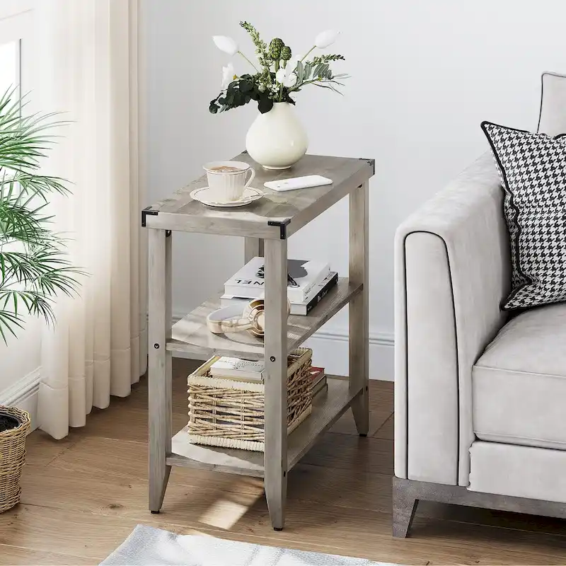 Farmhouse 3-Tier Rustic End Table