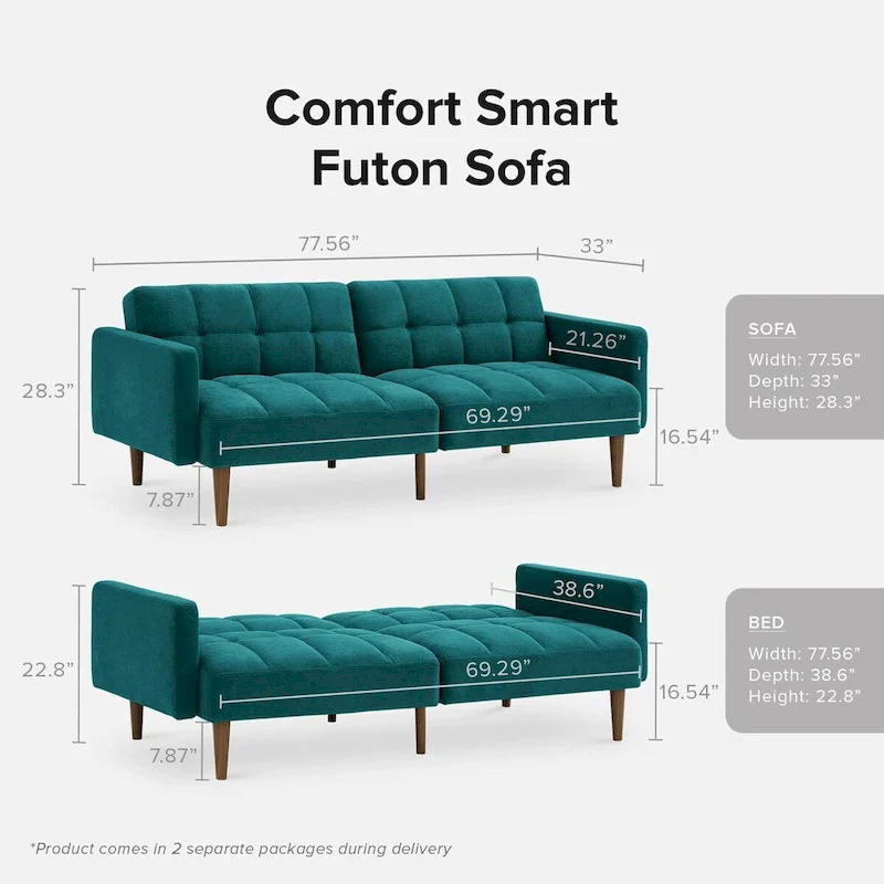 Mopio Aaron Futon Convertible Sofa Sleeper Futon