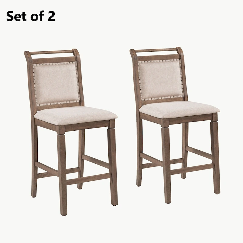 3-Piece Wood Counter Height Drop Leaf Dining Table Set