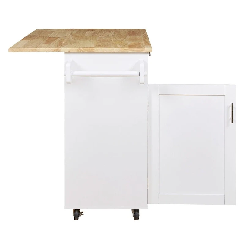 Rolling Kitchen Cart with Adjustable Shelf Tower Rack and Rubber Top - N/A