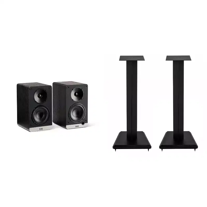 ELAC LS10-B SPEAKER STANDS And DEBUT ConneX BOOKSHELVES-BLACK