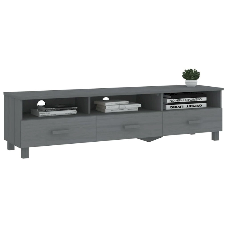 vidaXL TV Stand TV Console Sideboard TV Unit Cupboard HAMAR Solid Wood Pine - 62.2x15.7x15.7