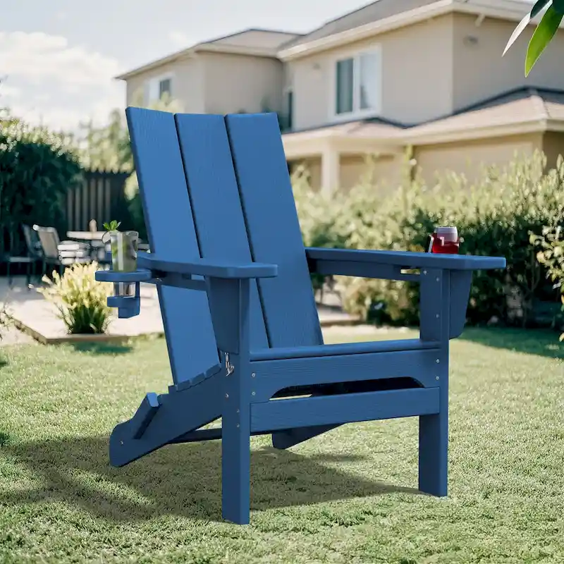 HDPE Modern All weather Adirondack Chairs with Cup-holders