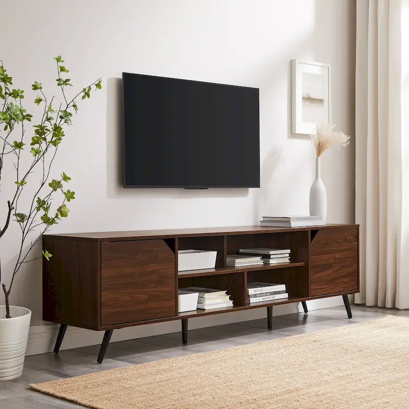 70-inch TV Stand with Storage Cabinets for Living Room