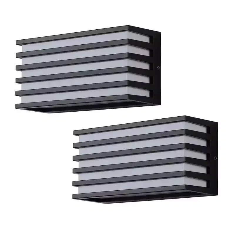 C Cattleya 2-Pack Modern Black Aluminum LED Outdoor Indoor Wall Lights