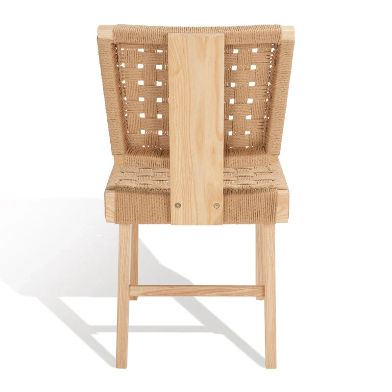 Woven Dining Chair Set of 2 - Natural Rattan Armless