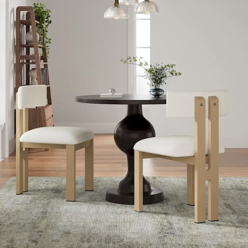 Astura Upholstered Dining Chairs, Iron Frame, Set of 2 by Christopher Knight Home