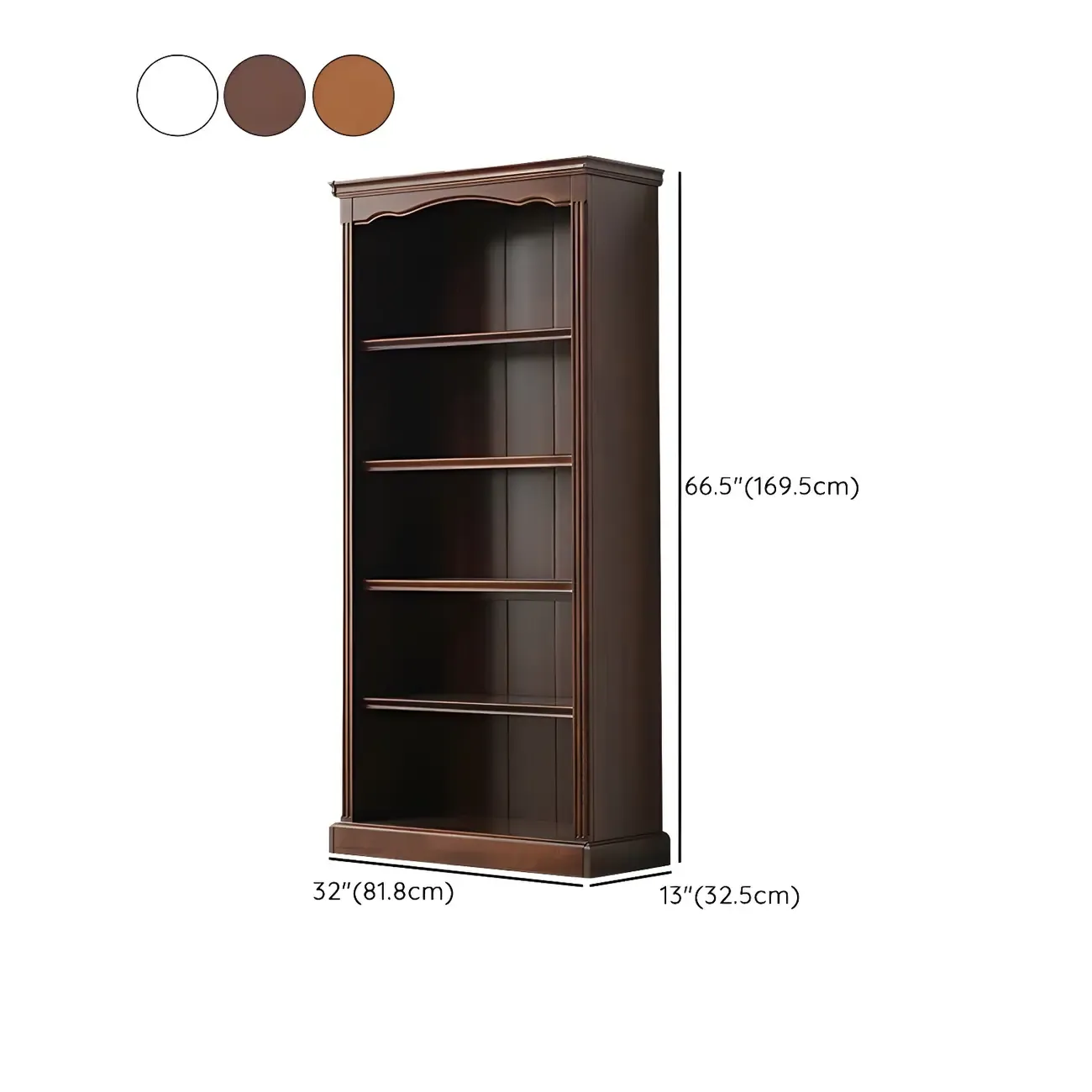 Classic Simple White Rectangular Wood Bookcase