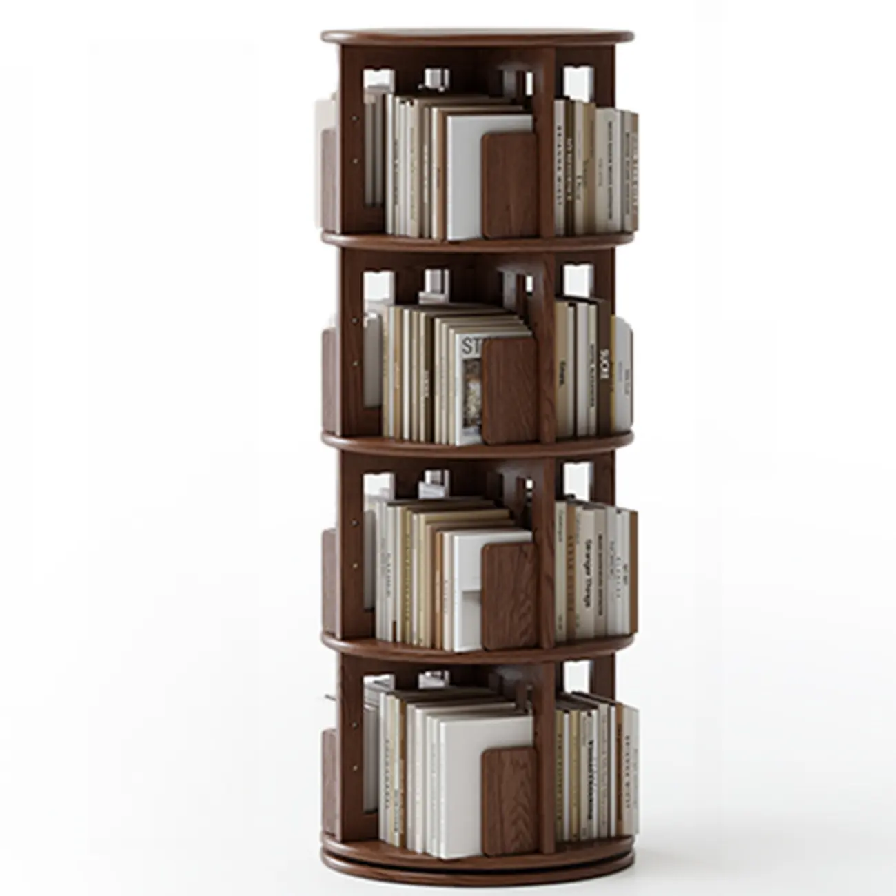 Wooden Vertical Narrow Rotating Bookcase
