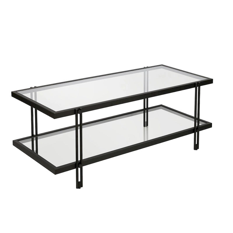 Inez Modern Steel and Glass Coffee Table