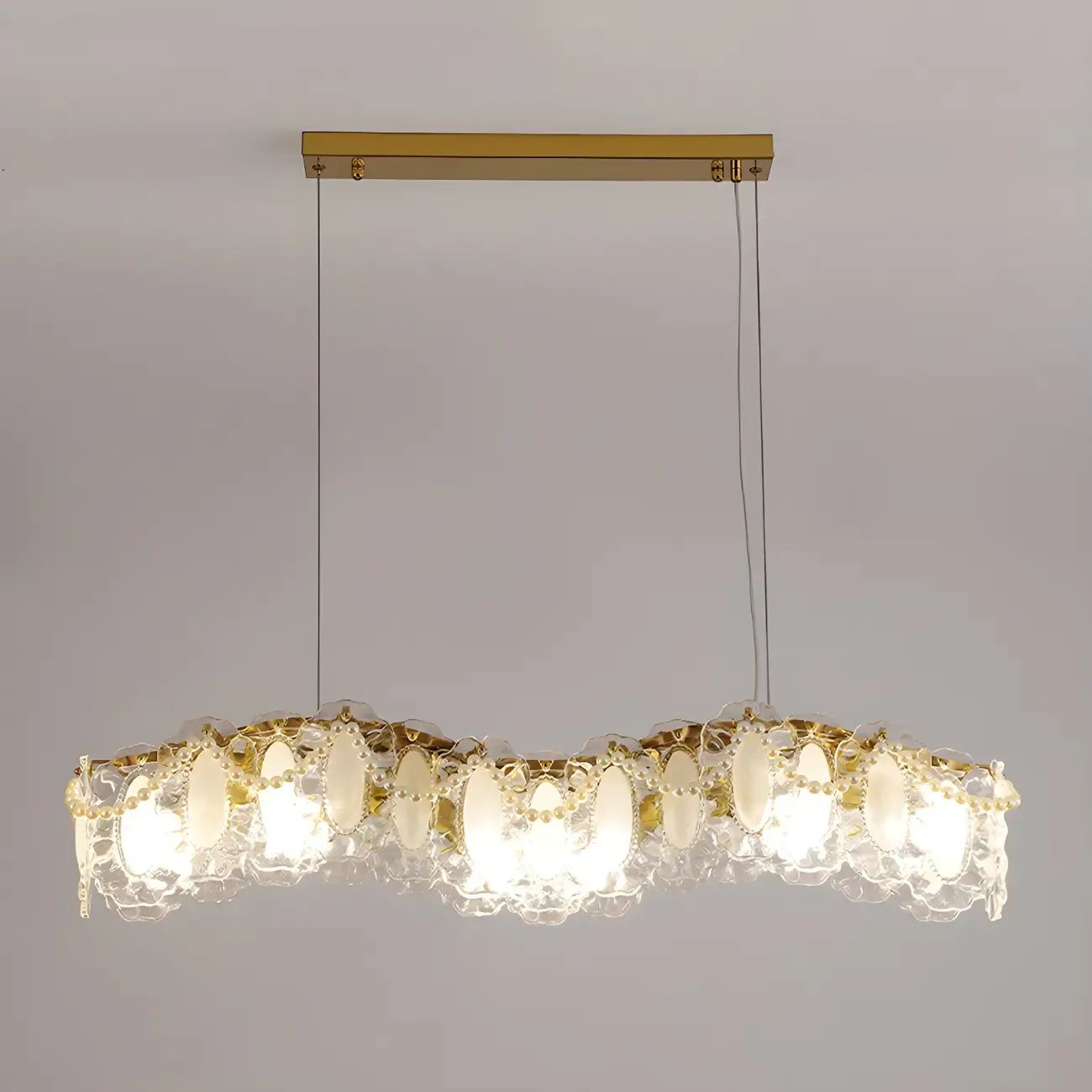Geometric Clear Crystal Island Pendant Light