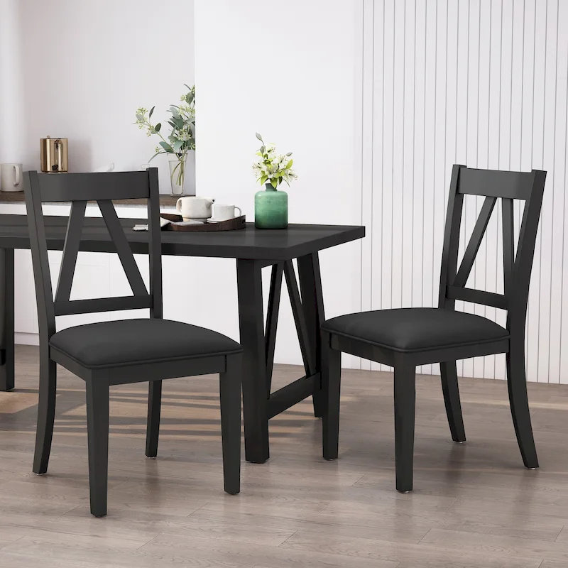 Fairgreens Farmhouse Upholstered Wood Dining Chairs - 20.00 L x 22.75 W x 39.00 H