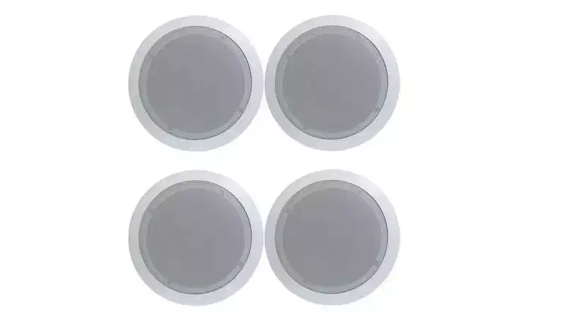 4) Pyle PDIC51RD 5.25 Inch 150W Round White In-Ceiling Wall Flush Speakers Four