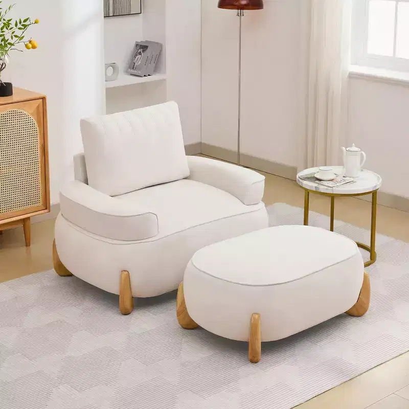 Hyleory 38.58'' Velvet Oversized Comfort Ottoman with Sold Wood Legs,large foot stools for Bedroom, Living Room, Nursing Room