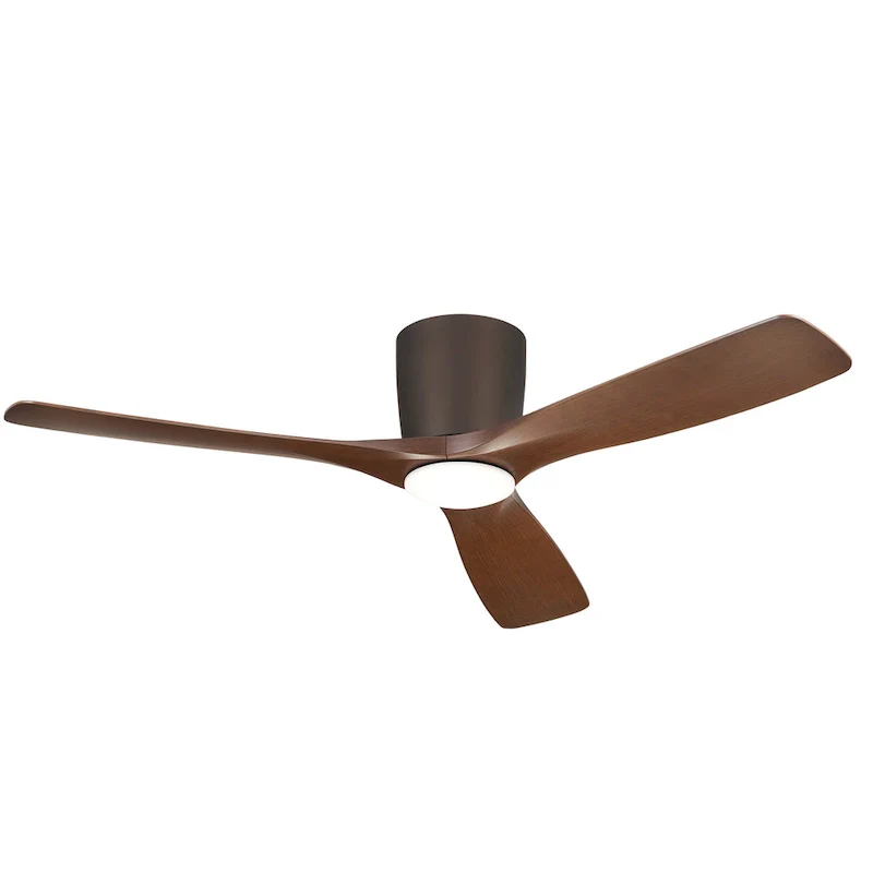 Kichler Lighting Volos 54 inch Integrated LED Indoor Satin Natural Bronze Flush Mount Ceiling Fan