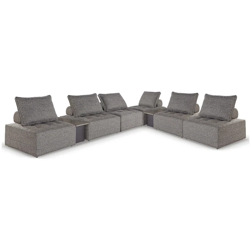 Signature Design by Ashley Bree Zee Gray 8-Piece Outdoor Modular Seating - 168 W x 130 D x 34.5 H