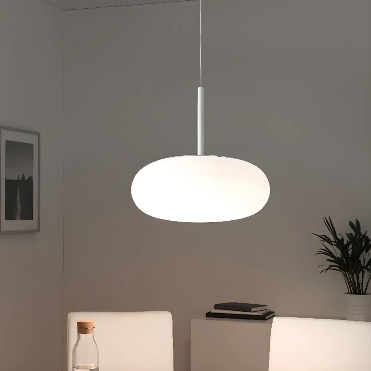 Modern Adjustable White Kitchen Pendant Light 3 Dimming LED