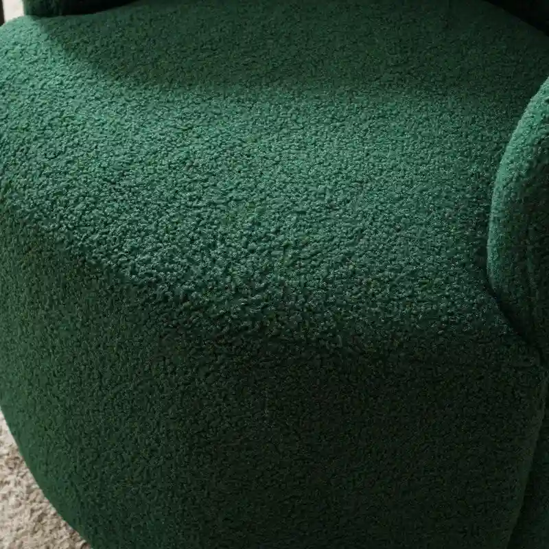 Teddy Fabric Swivel Accent Barrel Chair With Powder Coating Metal Ring