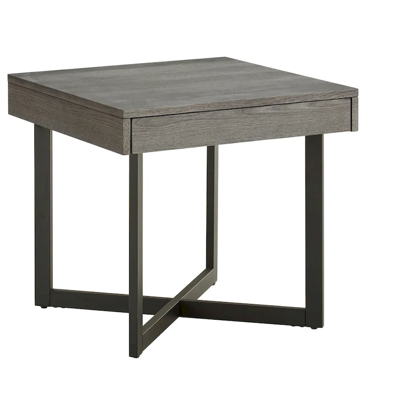 Eldersley Wood Finish End Table with One Drawer by