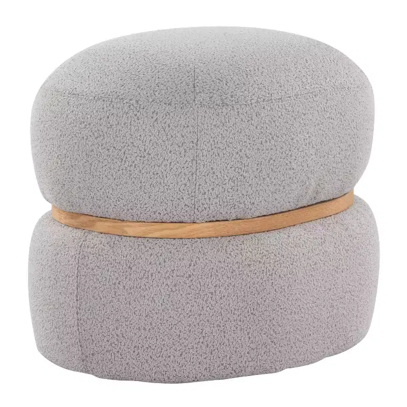 LumiSource Cinch Pouf Ottoman Natural Fabric