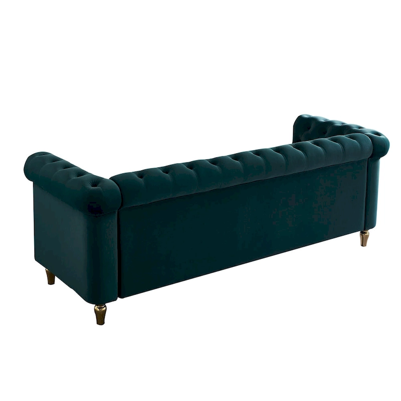 Chesterfield Velvet Sofa with Gold Strip Trim