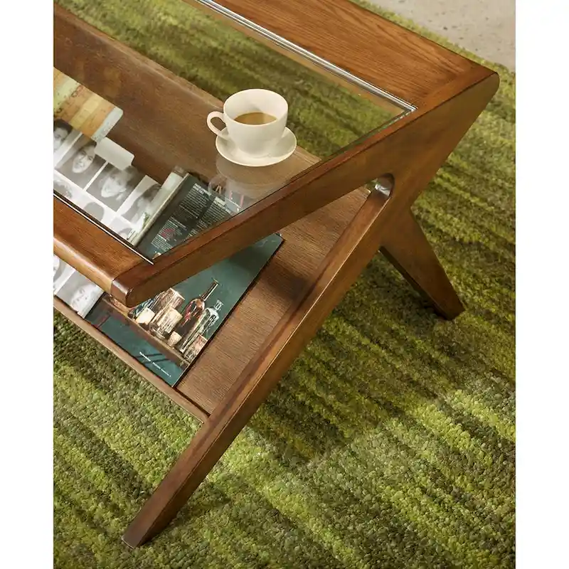 INK+IVY Rocket wood & tempered glass coffee table