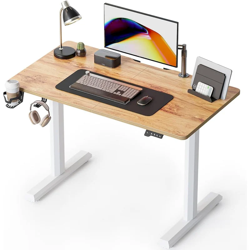 Electric Stand Up Height Adjustable Home Office Table, Sit Stand Desk with Splice Board