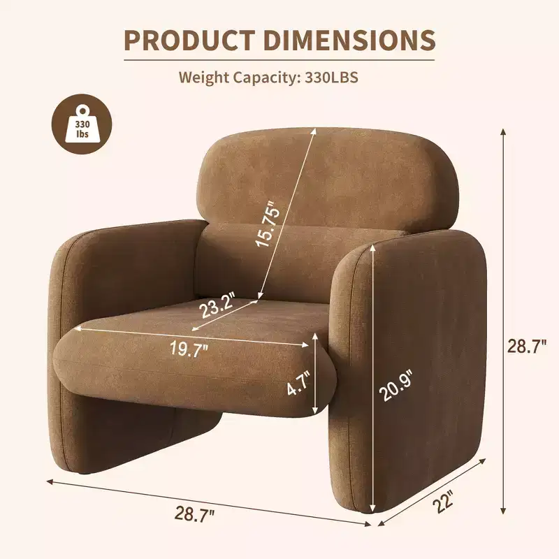 Modern style chair, single lounge chair, wooden frame, ergonomic design, suitable for living room, bedroom, apartment