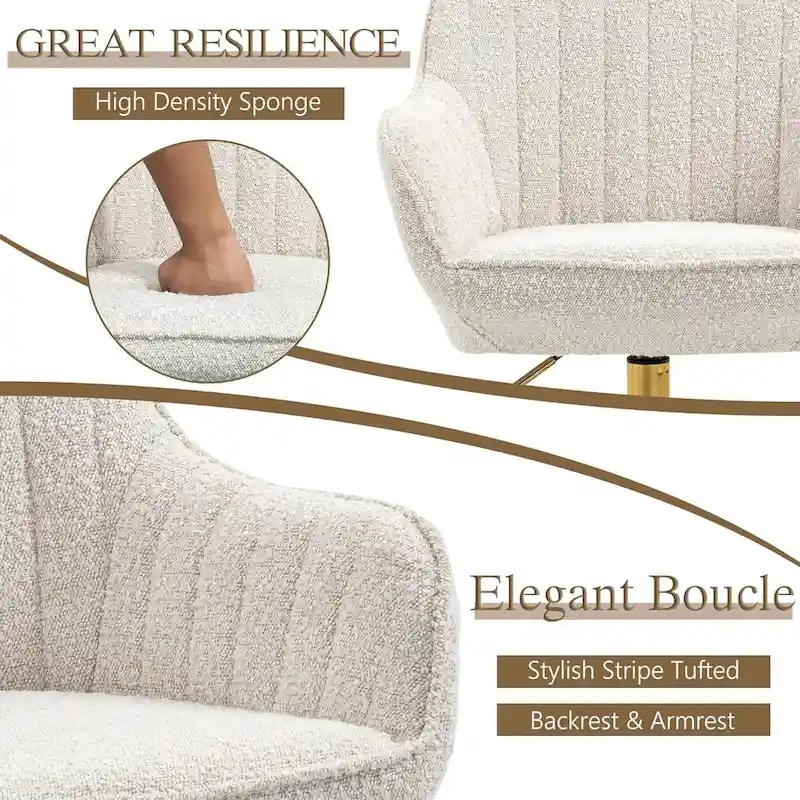 Howtai Swivel Home Office Chair with Rollers