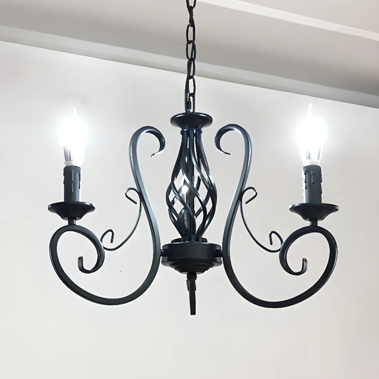 6-Light Black Iron Vintage Chandelier for Simple Charm