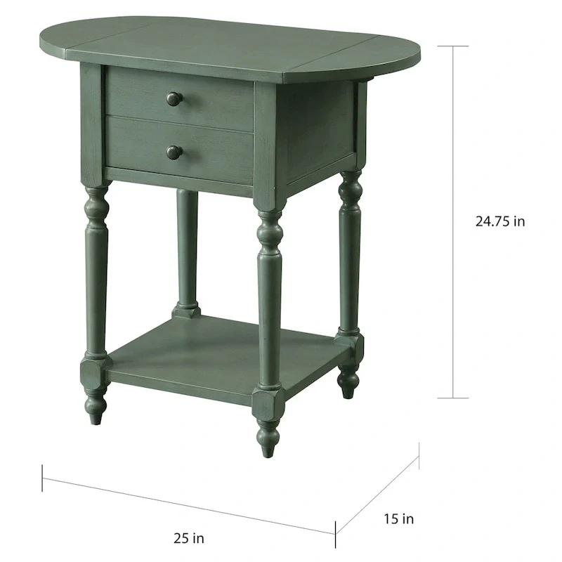 Kist French Country 25-inch Solid Wood 1-Shelf Side Table by