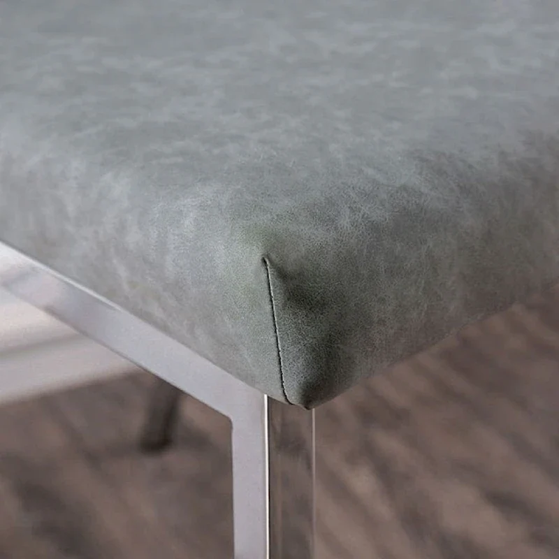 Set of 2 Acrylic and Leatherette and Metal Dining Chairs