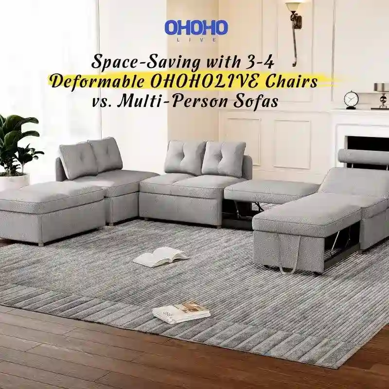 4 in 1 Multi-Function Folding Sofa Folding Bed Single Futon Couch Guest Bed with 2 Throw Pillows