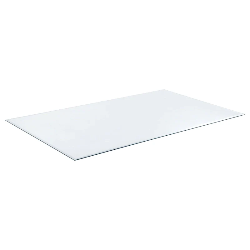 Rectangular Casual Clear Tempered Glass Top