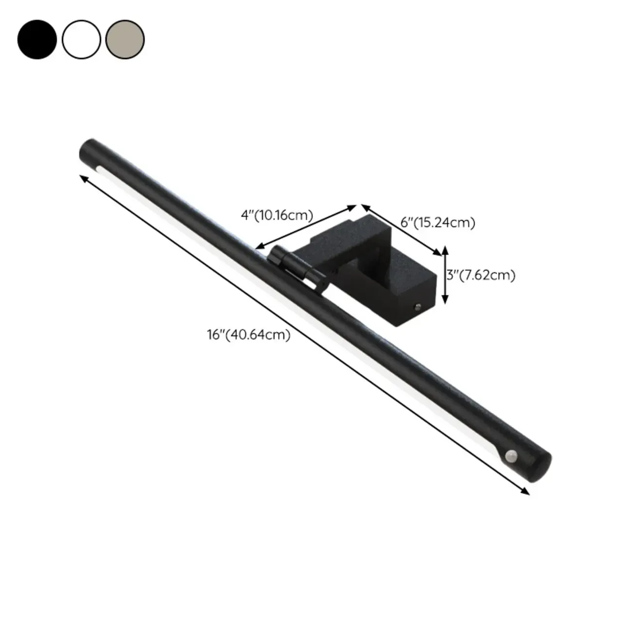 Modern Black Sleek Tubular LED Vanity Light