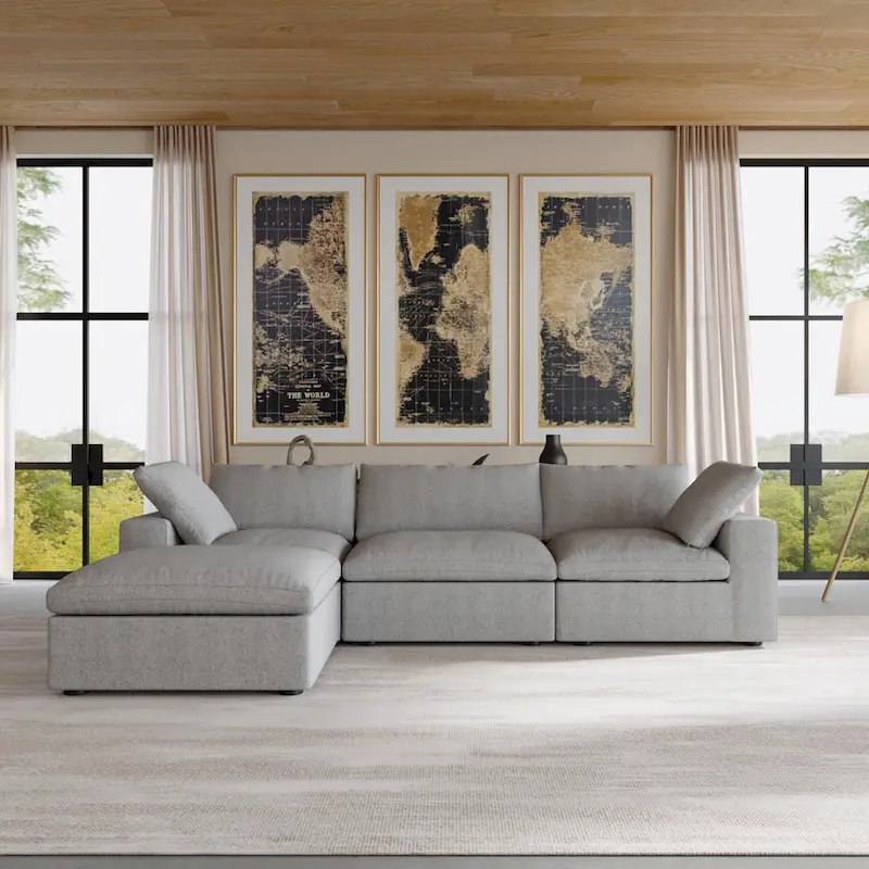 L Shape Modern Modular Convertible Sectional Sofa Couch