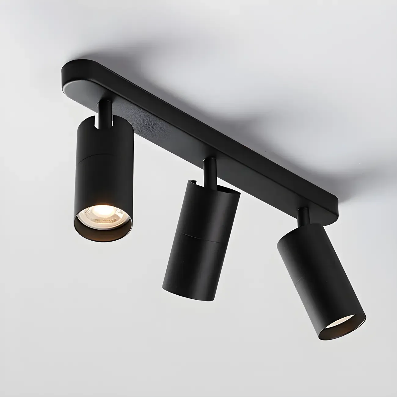 Mini Simple Cylinder Metal Semi Flush Mount Track Light