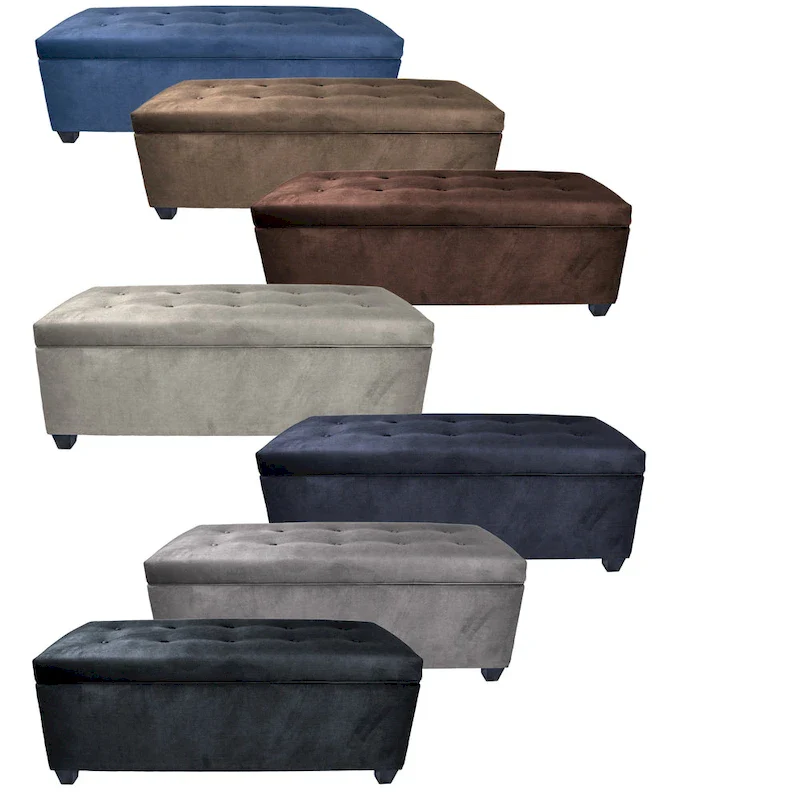 Sole Secret Obsession Button-tufted Linen Storage Bench