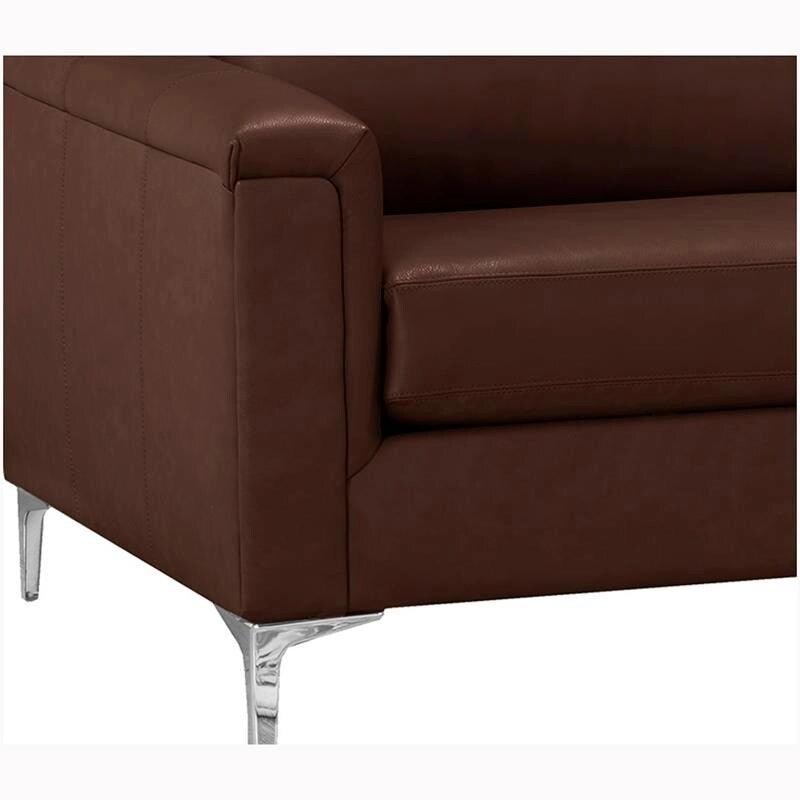 Malibu L-shaped Top-grain Leather Sectional Sofa - 122.5 x 85 x 36.5 x 35