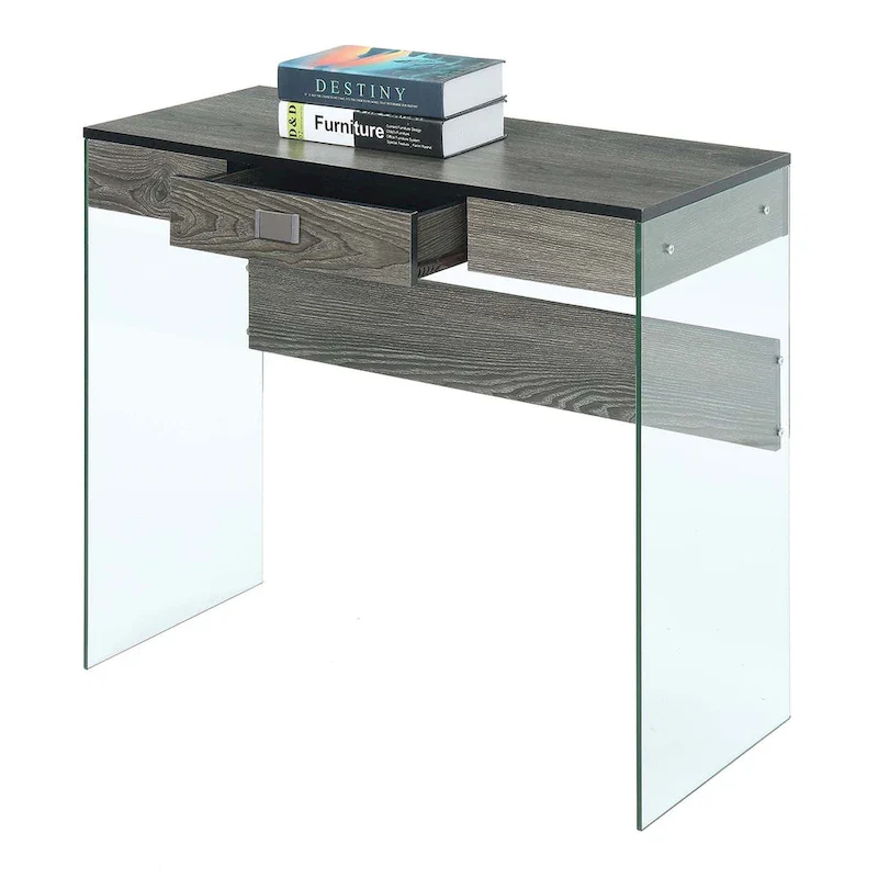 Convenience Concepts SoHo 1 Drawer Glass 36 Desk