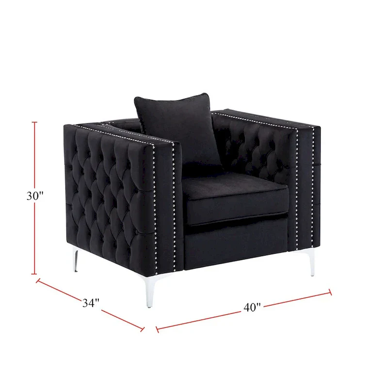 Velvet Fabric Sofa Loveseat Living Room Set