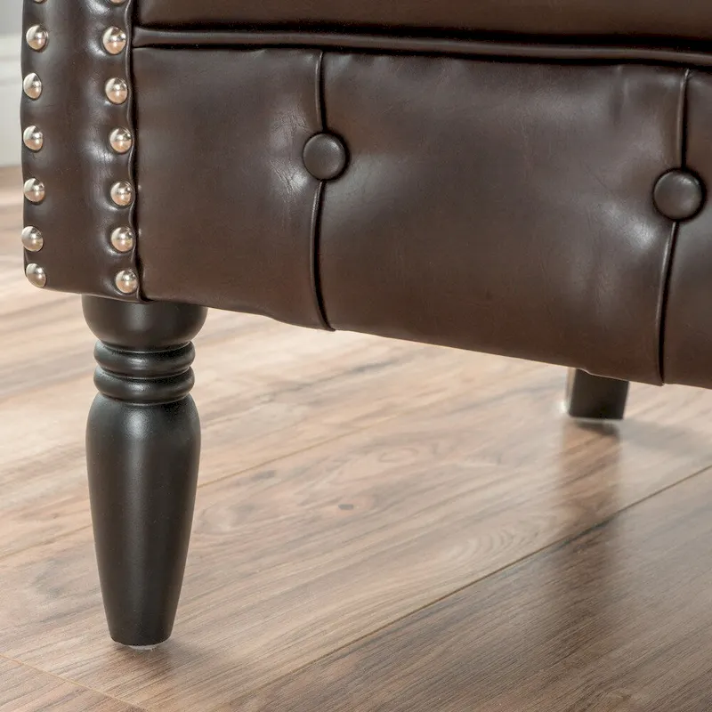 Akira Tufted Bonded Leather Club Chair by